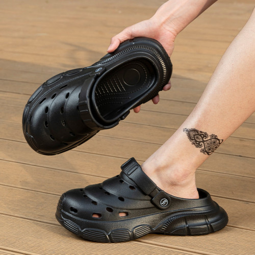 男士洞洞鞋夏天外穿耐磨沙灘海邊防滑戶外運動大碼開車包頭涼鞋男 男士洞洞鞋夏天外穿耐磨沙灘海邊防滑戶外運動大碼開車包頭涼鞋男