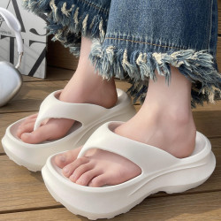 踩屎感人字拖女夏季網紅時尚外穿增高涼鞋eva厚底防滑夾腳沙灘鞋