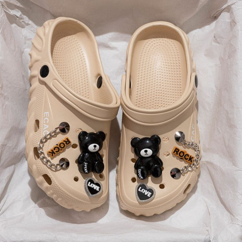 踩屎感洞洞鞋男款夏季外穿2025新款厚底增高涼鞋防滑防臭拖鞋男士