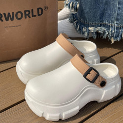 可愛厚底包頭拖女夏季外穿增高2025新款網紅時尚踩屎感涼拖鞋女士