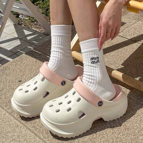 厚底增高洞洞鞋女士2025新款夏季防滑軟底包頭EVA外穿沙灘涼拖鞋 厚底增高洞洞鞋女士2025新款夏季防滑軟底包頭EVA外穿沙灘涼拖鞋