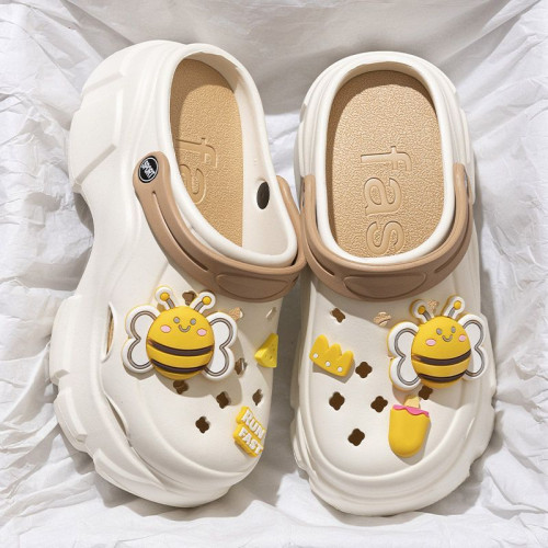 多巴胺厚底增高洞洞鞋女夏外穿防滑仙女風沙灘涼鞋包頭半拖鞋秋千 多巴胺厚底增高洞洞鞋女夏外穿防滑仙女風沙灘涼鞋包頭半拖鞋秋千