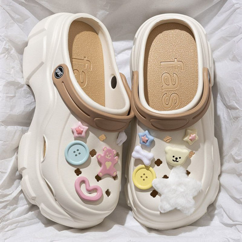 多巴胺厚底增高洞洞鞋女夏外穿防滑仙女風沙灘涼鞋包頭半拖鞋秋千 多巴胺厚底增高洞洞鞋女夏外穿防滑仙女風沙灘涼鞋包頭半拖鞋秋千