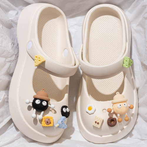 煤球洞洞鞋女款2024新款夏季外穿厚底海邊沙灘踩屎感瑪麗珍涼拖鞋 煤球洞洞鞋女款2024新款夏季外穿厚底海邊沙灘踩屎感瑪麗珍涼拖鞋