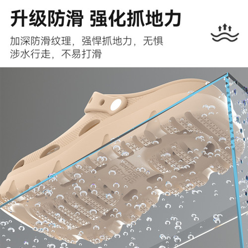 孕婦防滑洞洞鞋女2025新款外穿逛街防滑厚底eva包頭涼拖女士夏季