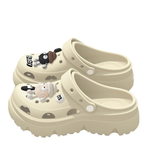 孕婦防滑洞洞鞋女2025新款外穿逛街防滑厚底eva包頭涼拖女士夏季