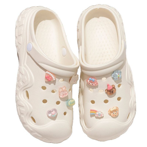 踩屎感洞洞鞋女款夏季2025新款厚底防滑沙灘包頭eva外穿涼拖鞋女