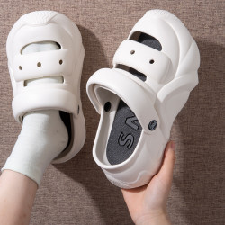 踩屎感拖鞋女夏季新款厚底增高戶外可愛海邊沙灘防滑兩穿包頭涼鞋