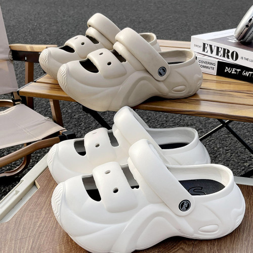 踩屎感拖鞋女夏季新款厚底增高戶外可愛海邊沙灘防滑兩穿包頭涼鞋 踩屎感拖鞋女夏季新款厚底增高戶外可愛海邊沙灘防滑兩穿包頭涼鞋