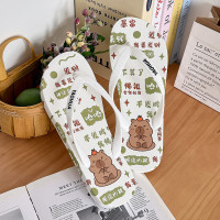 卡皮巴拉人字拖女夏季戶外穿海邊軟底透氣防滑沙灘夾趾拖鞋男