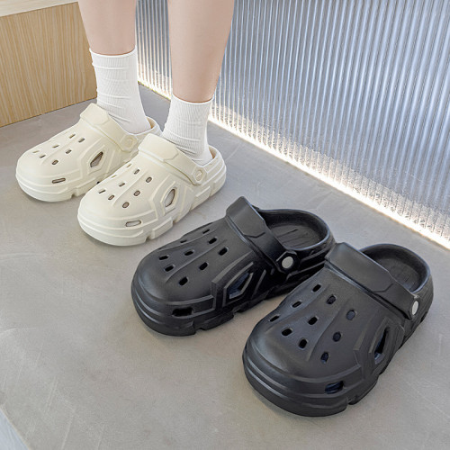 防滑透氣洞洞鞋男款夏季外穿2025新款厚底不臭腳開車包頭拖鞋男士 防滑透氣洞洞鞋男款夏季外穿2025新款厚底不臭腳開車包頭拖鞋男士