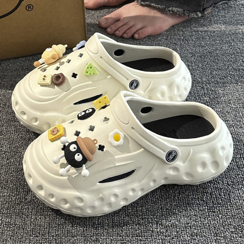 煤球洞洞鞋女款2024新款夏季外穿厚底增高海邊沙灘防滑包頭涼鞋女 煤球洞洞鞋女款2024新款夏季外穿厚底增高海邊沙灘防滑包頭涼鞋女