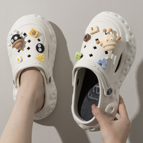 煤球洞洞鞋女款2024新款夏季外穿厚底增高海邊沙灘防滑包頭涼鞋女 煤球洞洞鞋女款2024新款夏季外穿厚底增高海邊沙灘防滑包頭涼鞋女