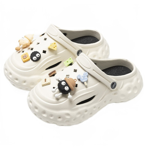 煤球洞洞鞋女款2024新款夏季外穿厚底增高海邊沙灘防滑包頭涼鞋女 煤球洞洞鞋女款2024新款夏季外穿厚底增高海邊沙灘防滑包頭涼鞋女