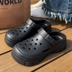 踩屎感洞洞鞋女2025新款夏季戶外兩穿EVA防臭軟底包頭涼拖鞋女士