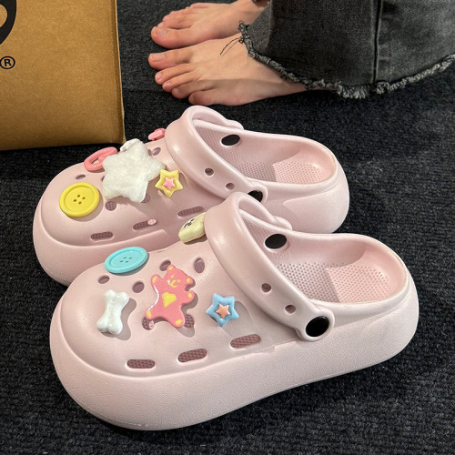 厚底洞洞鞋女夏季2025新款海邊沙灘外穿ins潮流可DIY包頭涼拖鞋女 厚底洞洞鞋女夏季2025新款海邊沙灘外穿ins潮流可DIY包頭涼拖鞋女