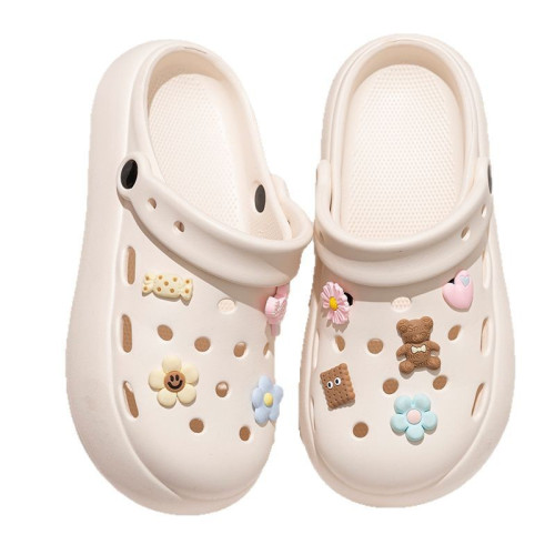 厚底洞洞鞋女夏季2025新款海邊沙灘外穿ins潮流可DIY包頭涼拖鞋女 厚底洞洞鞋女夏季2025新款海邊沙灘外穿ins潮流可DIY包頭涼拖鞋女