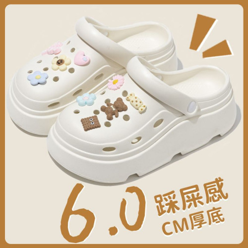 踩屎感洞洞鞋女款2025新款夏季外穿外出沙灘防滑厚底護士拖鞋男士 踩屎感洞洞鞋女款2025新款夏季外穿外出沙灘防滑厚底護士拖鞋男士