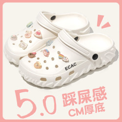 厚底洞洞鞋女款2025新款超火防滑防臭包頭沙灘涼拖鞋女士夏季外穿