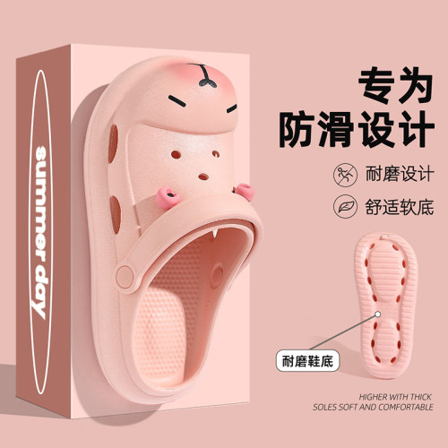 2025夏季可愛卡皮巴拉洞洞鞋透氣防滑兒童卡通款室內外厚底拖鞋女 2025夏季可愛卡皮巴拉洞洞鞋透氣防滑兒童卡通款室內外厚底拖鞋女