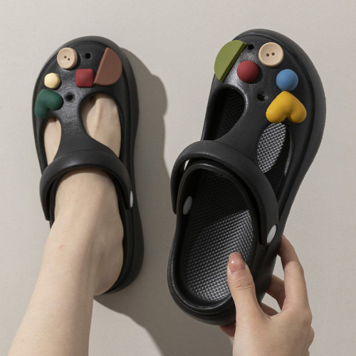 踩屎感洞洞鞋女夏季外穿2025新款eva防滑防臭沙灘包頭半拖鞋女士 踩屎感洞洞鞋女夏季外穿2025新款eva防滑防臭沙灘包頭半拖鞋女士