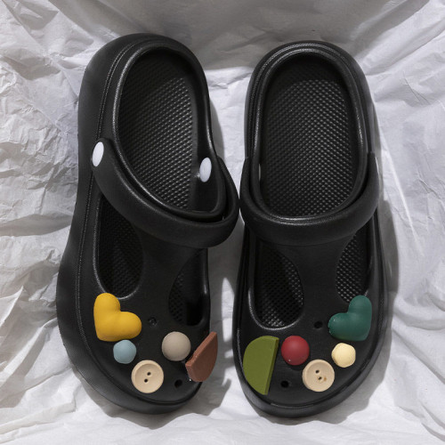 踩屎感洞洞鞋女夏季外穿2025新款eva防滑防臭沙灘包頭半拖鞋女士 踩屎感洞洞鞋女夏季外穿2025新款eva防滑防臭沙灘包頭半拖鞋女士