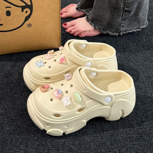 厚底洞洞鞋女款夏季外穿2025新款小個子增高超火沙灘包頭半涼拖鞋 厚底洞洞鞋女款夏季外穿2025新款小個子增高超火沙灘包頭半涼拖鞋