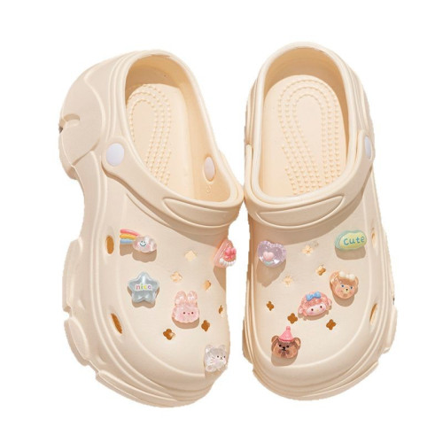 厚底洞洞鞋女款夏季外穿2025新款小個子增高超火沙灘包頭半涼拖鞋 厚底洞洞鞋女款夏季外穿2025新款小個子增高超火沙灘包頭半涼拖鞋