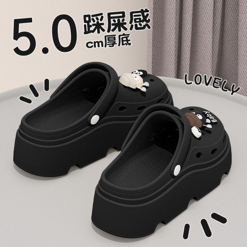 洞洞鞋女款2025新款夏季外穿沙灘防滑防臭增高厚底包頭拖鞋女夏季 洞洞鞋女款2025新款夏季外穿沙灘防滑防臭增高厚底包頭拖鞋女夏季