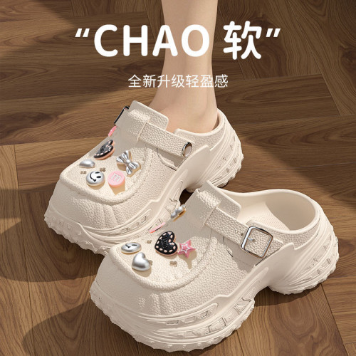 厚底增高洞洞鞋女夏季外穿2025新款海邊沙灘eva松糕兩穿涼拖鞋女 厚底增高洞洞鞋女夏季外穿2025新款海邊沙灘eva松糕兩穿涼拖鞋女