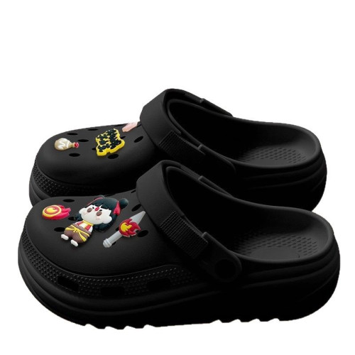 哪吒洞洞鞋女2025新款夏季外穿海邊沙灘防滑厚底包頭半涼拖鞋女士 哪吒洞洞鞋女2025新款夏季外穿海邊沙灘防滑厚底包頭半涼拖鞋女士