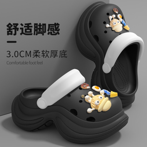 踩屎感洞洞鞋女2025新款夏季外穿包頭沙灘eva防滑厚底增高涼拖鞋 踩屎感洞洞鞋女2025新款夏季外穿包頭沙灘eva防滑厚底增高涼拖鞋