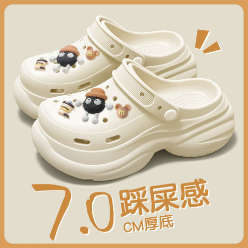 厚底洞洞鞋女款2025新款外穿海邊沙灘防滑eva包頭涼拖鞋女士夏季 厚底洞洞鞋女款2025新款外穿海邊沙灘防滑eva包頭涼拖鞋女士夏季