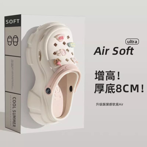 洞洞鞋女2025新款夏季外穿包頭半拖鞋增高厚底沙灘防滑防臭涼鞋女 洞洞鞋女2025新款夏季外穿包頭半拖鞋增高厚底沙灘防滑防臭涼鞋女