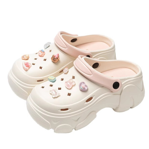 洞洞鞋女2025新款夏季外穿包頭半拖鞋增高厚底沙灘防滑防臭涼鞋女 洞洞鞋女2025新款夏季外穿包頭半拖鞋增高厚底沙灘防滑防臭涼鞋女