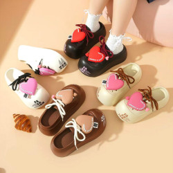 2025新款愛心涼拖鞋女士夏季外穿防滑厚底懶人鞋兩穿沙灘洞洞鞋子