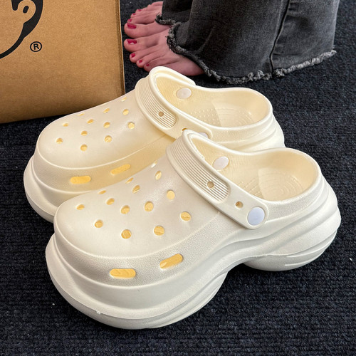 厚底洞洞鞋女2025新款夏季外穿增高逛街上班不累腳包頭涼拖鞋女士 厚底洞洞鞋女2025新款夏季外穿增高逛街上班不累腳包頭涼拖鞋女士