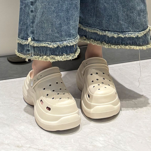 厚底洞洞鞋女2025新款夏季外穿增高逛街上班不累腳包頭涼拖鞋女士 厚底洞洞鞋女2025新款夏季外穿增高逛街上班不累腳包頭涼拖鞋女士