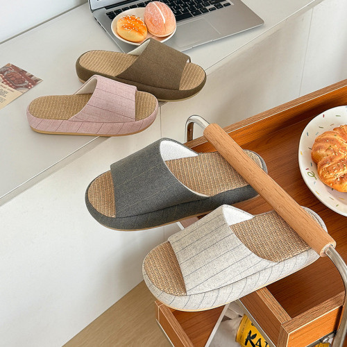 條紋麻拖鞋男2025年新款家居四季靜音透氣吸汗防滑情侶拖鞋女 條紋麻拖鞋男2025年新款家居四季靜音透氣吸汗防滑情侶拖鞋女