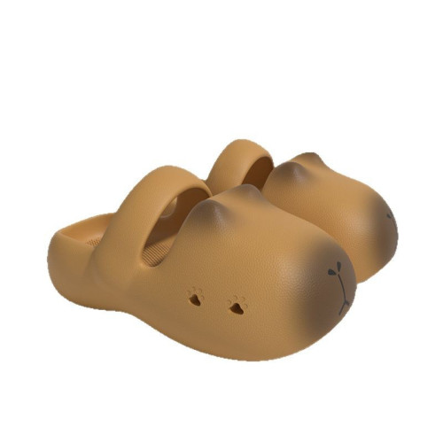 卡皮巴拉水豚半拖鞋女夏外穿卡通綁帶洞洞鞋室內居家防滑涼拖鞋女