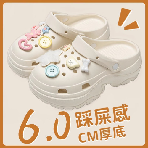 洞洞鞋女款夏季外穿厚底增高EVA防臭沙灘涼鞋可愛ins超火包頭拖鞋 洞洞鞋女款夏季外穿厚底增高EVA防臭沙灘涼鞋可愛ins超火包頭拖鞋