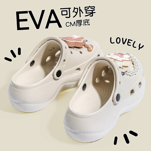 可愛洞洞鞋女款2025夏季防滑防臭踩屎感外穿厚底增高EVA涼拖鞋女 可愛洞洞鞋女款2025夏季防滑防臭踩屎感外穿厚底增高EVA涼拖鞋女