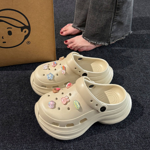 DIY洞洞鞋女款夏天外穿可愛ins小個子厚底增高防滑eva包頭涼拖鞋 DIY洞洞鞋女款夏天外穿可愛ins小個子厚底增高防滑eva包頭涼拖鞋