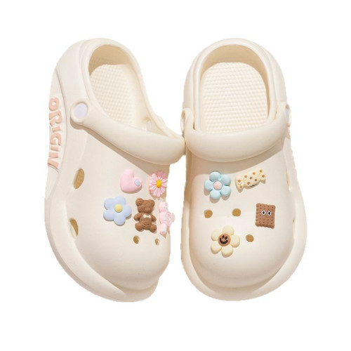 兒童洞洞鞋女童夏季2025新款外穿防滑沙灘包頭軟底踩屎感親子涼拖