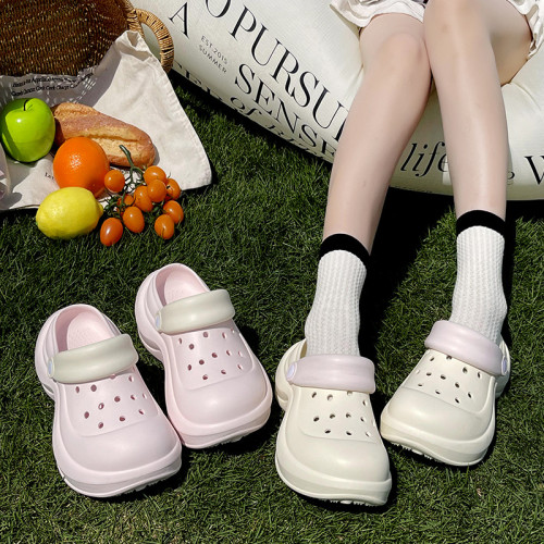 厚底增高洞洞鞋女2025新款夏季外穿防臭網紅超火沙灘包頭女涼拖鞋 厚底增高洞洞鞋女2025新款夏季外穿防臭網紅超火沙灘包頭女涼拖鞋