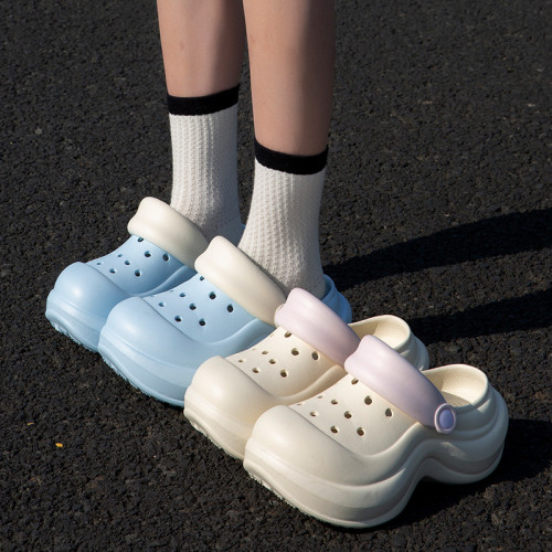 厚底增高洞洞鞋女2025新款夏季外穿防臭網紅超火沙灘包頭女涼拖鞋 厚底增高洞洞鞋女2025新款夏季外穿防臭網紅超火沙灘包頭女涼拖鞋