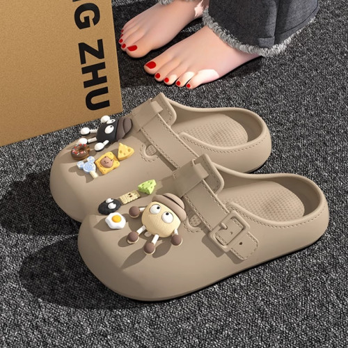 洞洞鞋女款2025新款夏季外穿海邊沙灘厚底防滑超火勃肯包頭半拖鞋 洞洞鞋女款2025新款夏季外穿海邊沙灘厚底防滑超火勃肯包頭半拖鞋