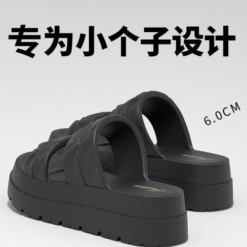 厚底涼拖鞋女夏季時尚網紅外穿小個子增高踩屎感沙灘防滑兩穿涼鞋