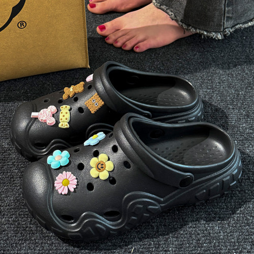 洞洞鞋女夏季2025新款可愛外穿沙灘防滑防臭厚底eva包頭涼拖鞋女 洞洞鞋女夏季2025新款可愛外穿沙灘防滑防臭厚底eva包頭涼拖鞋女