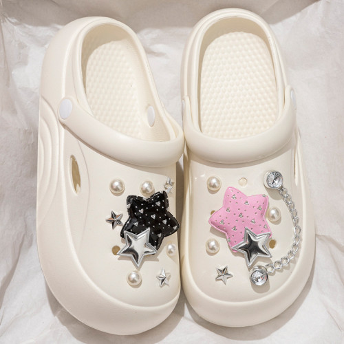 踩屎感洞洞鞋女夏季外穿2025新款超火厚底海邊沙灘防滑包頭半拖鞋 踩屎感洞洞鞋女夏季外穿2025新款超火厚底海邊沙灘防滑包頭半拖鞋